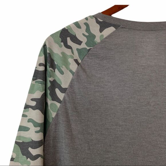😊3/$30 Women's Syracuse 3/4 Length Camo Sleeve Top Sz Medium Rivalry Threads - Picture 4 of 6